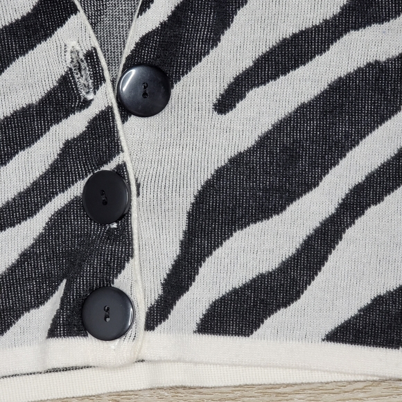 Vintage Y2K WET SEAL Zebra Print Cardigan - Size Small - Picture 3 of 3